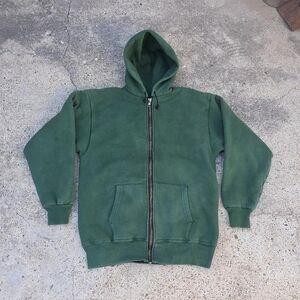 Vintage 80s Green Hoodie Bartlett Heavyweight Size XL USA Karl Kuemmerling